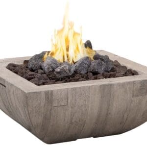 AFD 430-SP Bordeaux-Square- Reclaimed-Wood -Fire-Bowl-Silver-Pine